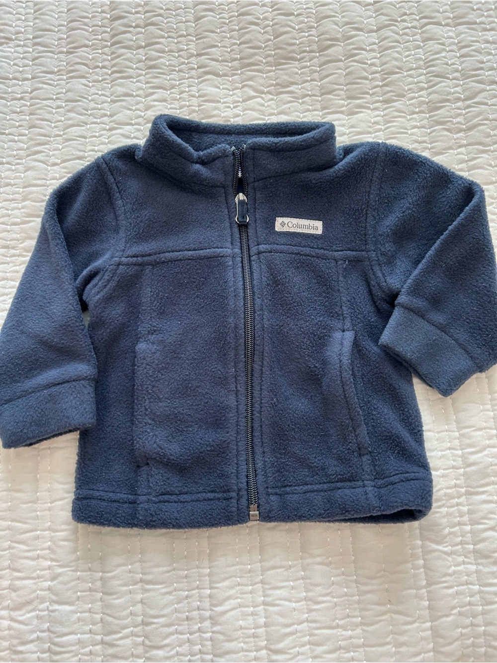 Columbia Baby Boy Full Zip Fleece Jacket in Navy Size 6-12 Mos